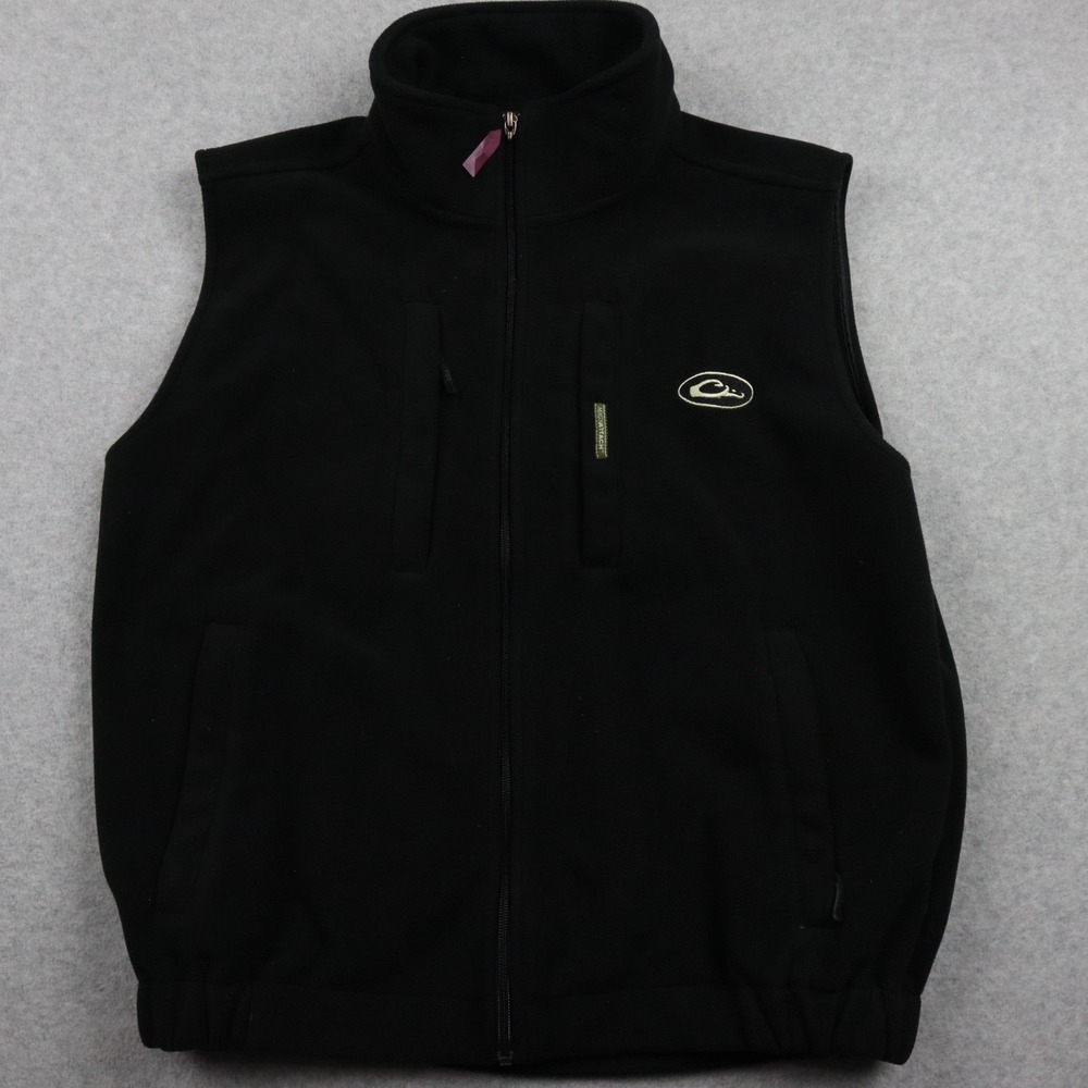 Drake Waterfowl Systems Vest Mens Large Full Zip Fleece Mock Neck Sleeveless